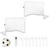 HOMCOM Set di 2 porte da calcio con rete e pallone per bambini e adulti, giocattolo sportivo da giardino in acciaio e poliestere 78x46x56 cm Bianco