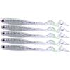 Kuuleyn 5 pezzi artificiali morbidi esche da pesca dai colori vivaci esche da pesca con coda a paletta kit di attrezzatura da pesca in pvc per acqua dolce e salata accessori per la pesca alla(D'argento)
