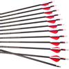 PHILOCS 6pcs 32-Pollici 700-Spine Freccia Punte Rimovibili Freccia per Bersagli Freccia da Caccia Piume di Plastica Frecce in Carbonio per Arco Ricurvo Arco Composto Adulti Giovani Tiro con l'arco Rosso