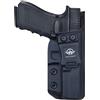 PoLe.Craft Glock 17 Fondine IWB Kydex for Glock 17 / Glock 22 / Glock 31 (Gen 3 4 5) - Glock 22 Holster IWB - Cintura Interna Nascosta per Il Trasporto Holster Glock 17 Accessori (Black, Right Hand)