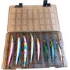 Pescasubito.com Set Scatola + 8 Long Jerk Real Effect Spinning Spigola Serra Barracuda Pesca Mare Esca Artificiale