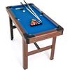 HOMASIS Tavolo da Biliardo, Mini Tavolo da Biliardo in Legno con 16 Palline, 2 Steccole, 2 Gessi, Triangolo, Spazzola, Gioco da Carambola da Casa, Bar, per Bambini e Adulti, 122 x 61 x 76 cm (Blu)
