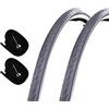 ECOVELO 2 COPERTONI DEESTONE 700 X 23 + 2 CAMERE D'ARIA BICI DA CORSA NERO (23-622)