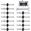 Générique Viti di ricambio per trampolino, viti per pali per recinzioni trampolino, set di viti distanziali resistenti, strumento di stabilità salto, 12 pezzi, kit di riparazione trampolino con chiave, adatto