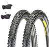 ECOVELO EBA29MCK 2 Copertoni MTB 29 x 2.10 + Camere con Valvola Presta Pneumatici Tassellati Bici Mountain Bike Gomma Rigido Cross Country