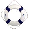 Sea-Club - Anello di salvataggio marittimo decorativo, in polistirolo/tessuto, diametro = 50 cm, colore: blu/bianco