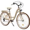 Balticuz OU Bicicletta comfort con supporto posteriore, bicicletta olandese da donna, City bike, retrò, vintage, 28 pollici, marrone crema, 7 marce