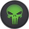 LA PATCHERIA Patch Punisher - GITD 5x5cm - Patch 100% Gomma con Velcro® originale Velcro® Brand Hook Cucito sul Retro - 3D alta definizione - per Decorare Giacche, Zaini, Uniformi