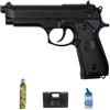ECOMMUR Pistola Airsoft Saigo M92 Gas (6 mm) | Arma Airsoft semiautomatica tipo Beretta 92 alimentata a Green Gas + valigetta, bombola di gas e pallini (Potenza: 0,43 joule)