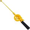 Vynetra Canna da pesca sul ghiaccio per bambini, portatile, facile da usare, adatta per lago, stagno, fiume, ABS, 33 cm, 6 libbre, giallo