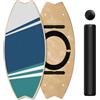 Leogreen Balance Board, 7 modalità, tavola oscillante per skateboard, surf, Tavola di equilibrio in legno con tappi regolabili, Balance Board in legno, per interni ed esterni, azzurro