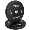 MADICKS Disco Olimpionico Bumper Gommato [ 5kg 10kg 15kg 20kg ] Foro 50 mm · Pesi da Palestra Professionali · Allenamento Fitness, Crossfit, Home Gym e Sollevamento Pesi · Bilanciere (15 KG X 1 (15 KG))