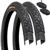 ECOVELO 2 COPERTONI 20 X 1.75 (47-406) + 2 CAMERE D'ARIA AMERICA SCHRADER CITY BIKE BICI GRAZIELLA DEESTONE NERO