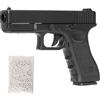 Generico Pistola softair a molla Glockk 17 V020, carrello metallo/corpo plastica, POTENZA 0,9 JOULE, caricatore 12 colpi, slitta sotto canna, 200x137x25mm 430g, bundle completo di 1000 pallini