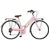 Airbici 603AC Bicicletta da Passeggio Donna Ruote 28 Verde Giulietta | Bici da Donna Vintage Retro con 6 Velocità, Telaio in Acciaio, Parafanghi, Luci LED e Portapacchi | Bici da Città
