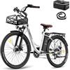 Fafrees Bicicletta Elettrica, City Bike Elettrica da 250 W, Bici Elettrica 36 V / 25 Ah, Portapacchi Anteriore, Bici Elettrica da 26 Pollici per Adulti, Autonomia 160 KM, 2024 F26 LASTING (Grigio)