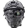 Koyheng PJ Tattico FAST Casco con Maschera Airsoft Regolabile Skull Full Face Mask Adatto per Softair Paintball, Halloween, Giochi di Ruolo, Feste in Maschera Oggetti di Scena per Film