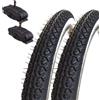 ECOVELO 2 COPERTONI 20 X 1.75 (44-406) + 2 CAMERA D'ARIA SCHRADER AMERICA DEESTONE BIANCONERI CITY BIKE BICI GRAZIELLA