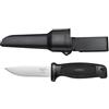 Mikov Brigand Nero - Coltello bushcraft a lama fissa con fodero, acciaio inox 440A (55-59 HRC)