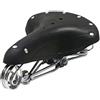 TentHome Sella di Velo Ultra Confortevole in Pelle per Uomo e Donna Retro Nero, Sella MTB Comfort Uomo con Ammortizzazione, Selle per Bici a Molla Tradizionale