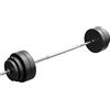GYRONETICS GORILLA SPORTS® Set Bilanciere con Pesi - 60kg, Barra Dritta 164cm Ø25mm, Dischi in Plastica, 2 Chiusure a Stella - Bilanciere Palestra, Dischi Pesi, Allenamento Casa, Fitness, Sollevamento