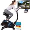 Skandika Atlantis - Ergometro/Cyclette - Max. 150 kg - 12 Programmi - Supporto per il tablet - Ruote trasporto