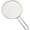 DXEHSEUY Schermo paraschizzi con manico resistente al calore, per padella, 19 cm, argento