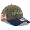 New Era NFL SEATTLE SEAHAWKS Salute to Service 2017 Sideline 39THIRTY Stretch Fit Game Cap, Größe:S/M