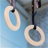 Yhenlovtt Set di 2 anelli da ginnastica in legno di betulla, anelli da palestra per bambini e adulti, antiscivolo, assorbono il sudore, per fitness a casa (28 mm, 15 cm)