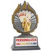 D&Vlab Trofeo Carte 14 cm Argento Personalizzato con Targhetta - Coppa per Tornei Poker Burraco Bridge