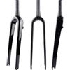 FukkeR Forcella rigida in fibra di carbonio 700C Gravel Road Bike forcella 1-1/8 dritto/affusolata freno a disco forcella anteriore QR 9 x 100 mm (colore: nero lucido, dimensioni: conica)