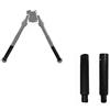 HWZ 2017 9 Inch to 11.8 Inch Tactical Bipod Adjustable Extension Quick Detach Picatinny Mount Sniper Hunting (Black) with Spikes Extra Extension Legs (V8-Legs-Black)