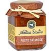 Antica Sicilia - Pesto Catanese 180 g - Condimento Siciliano Artigianale per Pasta con Pomodori Secchi, Finocchietto Selvatico, Mandorle e Olio Extra Vergine di Oliva