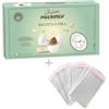 Doni Bomboniere Kit Confezione 1Kg Confetti Gusto Ricotta e Pera con Mandorla Ricoperta + 50 pz Bustine Portaconfetti Trasparenti per Matrimonio Nascita Comunione Anniversario Laurea Made in Italy