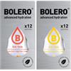 Generico SET 24 BOLERO bustine da 3 grammi 12 Ice Tea Peach Pesca + 12 Ice Tea Lemon Limone Preparato istantaneo per Bevande con Stevia e Vitamina C e Senza Zucchero