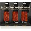 Pata Negra Chorizo stagionato affettato di maiale nero iberico Pata Negra 80 g - Confezione da 3 - Specialità gastronomica di salumi - Sapore tradizionale Confezionato sottovuoto