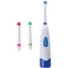 NANGUO Spazzolino Elettrico Rotante Impermeabile con 3 Testine, Rimuove Macchie e Placca Dentale, Design Rotante, Morbido, Blu