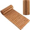 GYMAX Sentiero di Legno 245 cm per Giardino, Passerella di Legno Resistente alle Intemperie con Fil di Ferro Robusto ed Elementi Antiscivolo (245 x 55 x 2 cm)
