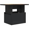 vidaXL Tavolo da Giardino Nero 100x55x73 cm Polyrattan e Legno Acacia