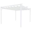 BRICOZONE Pergola Gazebo Giardino Telo Retrattile Pergolato Impermeabile Richiudibile Struttura In Acciaio Terrazzo Balcone Veranda Patio Piscina Esterno Design Moderno Elegante (3 x 3 M, Bianco)
