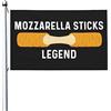GQWJKSZ Mozzarella Sticks Legend Flag 3x5 Outdoor Double Sides Fun Flags Banner da esterno per prato 3x5 Ft, Mozzarella Sticks Legend Tapestry for Classroom