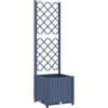 vidaXL Fioriera da Giardino con Traliccio Blu Grigio 40x40x136 cm PP