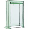 LARMNEE Serra da Giardino in PE con Tetto a Punta, 85 x 45 x 150 cm, con Porta Arrotolabile, Anti UV, per Pomodori, Frutta, Fiori, Piante, per Cortile, Esterni, Verde EGN14GH02