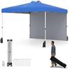 RELAX4LIFE Tenda Pop-up 3x3M con Parete Laterale & Tetto Ventilato, Borsa a Rotelle, 4 Sacchi di Sabbia, 4 Corde, 8 Picchetti, Riparo Portatile per Festa, Patio, Campeggio (BLU)