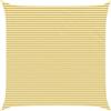 vidaXL Telo Ombra Giallo e Bianco 6 x 6 m HDPE, Tenda da giardino e terrazzo, vela ombreggiante moderna, copertura traspirante, protezione UV, impermeabile