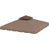 Outsunny Tetto di Ricambio per Gazebo 3x3 m da Giardino, Telo Copertura per Gazebo a Due Livelli Resistente all'Acqua in Tessuto 180g/㎡ Anti-UV 30+ con 8 Fori di Drenaggio, Cachi