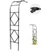 Lnder Nero Arco Di Metallo Arco Da Giardino Semiarco Per Impianto Di Aiuto Rosa Telaio Larghezza: 60/90/120/150/180/220/240/260/300cm(150x240cm/59x94in)