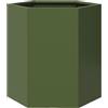 vidaXL Fioriera da Giardino Verde Oliva Esagono 46x40x45 cm Acciaio, fioriera, fioriera da Patio, Contenitore per Piante, fioriera da Esterno