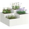 vidaXL Vaso da Giardino Bianco 100 x 100 x 48 cm Acciaio, Supporto in Metallo per Piante da Giardino e terrazza, Design Moderno e Industriale per Esterni