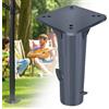 LZQ Supporto per ombrellone in metallo, universale, per giardino e terrazza, salvaspazio, resistente alle intemperie e robusto, grigio scuro
